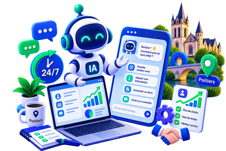 Chatbot IA pour les PME et cabinets de Poitiers — ce que ça change vraiment
