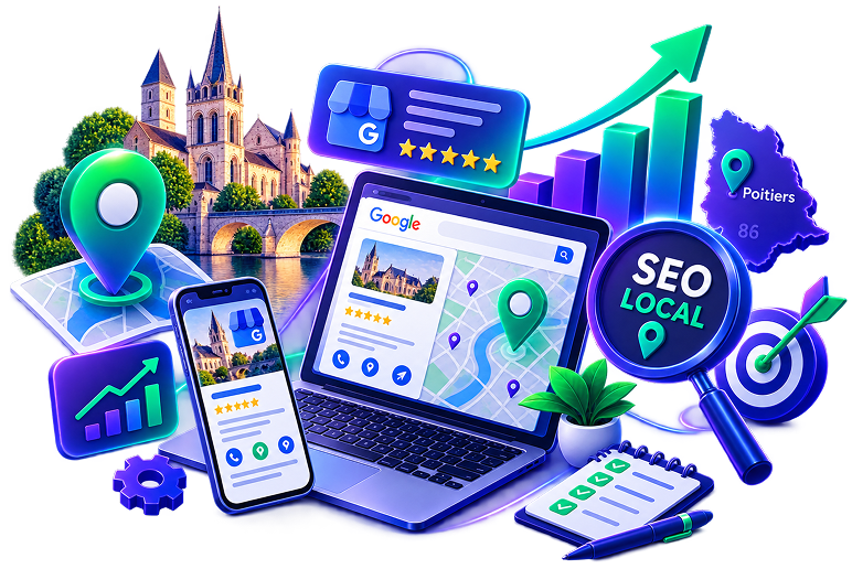 SEO local à Poitiers en 2026 : le guide pour les professions libérales et PME de la Vienne